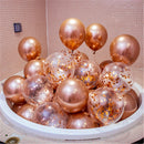 20pcs Pink Silver Confetti balloons Set Chrome metallic ballon Birthday Party Wedding Decoration Wedding Anniversary globals