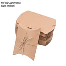 10/20/30Pcs Pillow Candy Box Kraft Paper Christmas Gift Packaging Boxes Candy Bags Wedding Favors Birthday Party Decorations