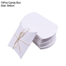 10/20/30Pcs Pillow Candy Box Kraft Paper Christmas Gift Packaging Boxes Candy Bags Wedding Favors Birthday Party Decorations