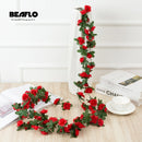 2.2M Artificial rose flowers rattan autumn Small Peony String decor silk fake garland for wedding home hotel Garden Decoration