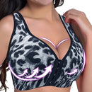 Fashion Leopard print yoga bra sexy front button underwear push up bra buckle female Anti-Sagging Large Size Bra 2021 Female bra