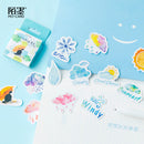 46Pcs/box Natural Scenary Stickers Creative Cute Mint Diary Journal Decoration Stationery Flakes Scrapbooking DIY Stickers