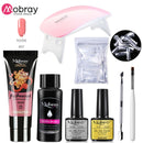 Mobray Poly Nail Gel Set 6W LED Lamp Full Manicure Set Quick Extension Nail Kit Gel Building Polygels Set For Nails Tool Kit