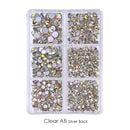 1350pcs/Box Mix Sizes ss6-ss20 glass non hot fix rhinestone flat back crystal stone strass glitters nail diamond for DIY garment