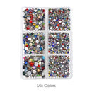 1350pcs/Box Mix Sizes ss6-ss20 glass non hot fix rhinestone flat back crystal stone strass glitters nail diamond for DIY garment
