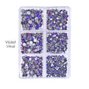 1350pcs/Box Mix Sizes ss6-ss20 glass non hot fix rhinestone flat back crystal stone strass glitters nail diamond for DIY garment