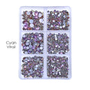 1350pcs/Box Mix Sizes ss6-ss20 glass non hot fix rhinestone flat back crystal stone strass glitters nail diamond for DIY garment