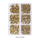 1350pcs/Box Mix Sizes ss6-ss20 glass non hot fix rhinestone flat back crystal stone strass glitters nail diamond for DIY garment