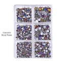 1350pcs/Box Mix Sizes ss6-ss20 glass non hot fix rhinestone flat back crystal stone strass glitters nail diamond for DIY garment