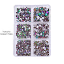 1350pcs/Box Mix Sizes ss6-ss20 glass non hot fix rhinestone flat back crystal stone strass glitters nail diamond for DIY garment