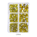 1350pcs/Box Mix Sizes ss6-ss20 glass non hot fix rhinestone flat back crystal stone strass glitters nail diamond for DIY garment