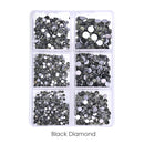 1350pcs/Box Mix Sizes ss6-ss20 glass non hot fix rhinestone flat back crystal stone strass glitters nail diamond for DIY garment