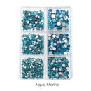 1350pcs/Box Mix Sizes ss6-ss20 glass non hot fix rhinestone flat back crystal stone strass glitters nail diamond for DIY garment