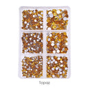 1350pcs/Box Mix Sizes ss6-ss20 glass non hot fix rhinestone flat back crystal stone strass glitters nail diamond for DIY garment