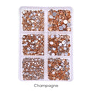 1350pcs/Box Mix Sizes ss6-ss20 glass non hot fix rhinestone flat back crystal stone strass glitters nail diamond for DIY garment