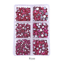 1350pcs/Box Mix Sizes ss6-ss20 glass non hot fix rhinestone flat back crystal stone strass glitters nail diamond for DIY garment
