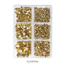 1350pcs/Box Mix Sizes ss6-ss20 glass non hot fix rhinestone flat back crystal stone strass glitters nail diamond for DIY garment