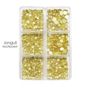 1350pcs/Box Mix Sizes ss6-ss20 glass non hot fix rhinestone flat back crystal stone strass glitters nail diamond for DIY garment