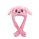 Rabbit Hat Moving Ears Cute Cartoon Toy Hat  Kawaii Funny Hat Birthday Gift Bunny Plush Cap Winter Hat For Kids Adult Girlfriend