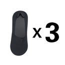 3 Pairs Summer Matching Casual Socks Men Invisible Boat Socks Shallow Breathable Silicone Non-slip Comfortable Cotton Bottom Sox