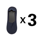 3 Pairs Summer Matching Casual Socks Men Invisible Boat Socks Shallow Breathable Silicone Non-slip Comfortable Cotton Bottom Sox