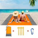 200x210CM Large Beach Mat Anti Sand-free Beach Towel Anti Sand Beach Blanket Pocket Picnic 4 Anchor Wind Prevent Sand Proof Mat