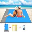 200x210CM Large Beach Mat Anti Sand-free Beach Towel Anti Sand Beach Blanket Pocket Picnic 4 Anchor Wind Prevent Sand Proof Mat
