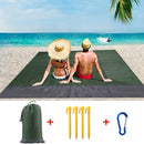 200x210CM Large Beach Mat Anti Sand-free Beach Towel Anti Sand Beach Blanket Pocket Picnic 4 Anchor Wind Prevent Sand Proof Mat