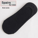 1/5 Pairs Men Cotton Socks Summer Breathable Invisible Boat Socks Nonslip Loafer Ankle Low Cut Short Sock Male Sox for Shoes