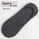1/5 Pairs Men Cotton Socks Summer Breathable Invisible Boat Socks Nonslip Loafer Ankle Low Cut Short Sock Male Sox for Shoes