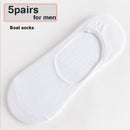 1/5 Pairs Men Cotton Socks Summer Breathable Invisible Boat Socks Nonslip Loafer Ankle Low Cut Short Sock Male Sox for Shoes