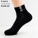 10 Pieces=5 Pairs /Pack Men Cotton Socks Breathable Non-slip Summer Ankle Socks Women Mesh Boat Socks Men Short Socks Plus Size