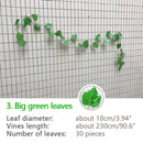 240cm Green Silk Artificial Hanging Ivy Leaf Garland Plants Vine grape Leaves 1Pcs Home Bathroom Decoration Garden Party Decor