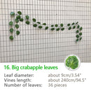 240cm Green Silk Artificial Hanging Ivy Leaf Garland Plants Vine grape Leaves 1Pcs Home Bathroom Decoration Garden Party Decor