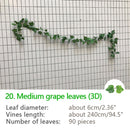 240cm Green Silk Artificial Hanging Ivy Leaf Garland Plants Vine grape Leaves 1Pcs Home Bathroom Decoration Garden Party Decor