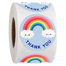 100-500 Pcs Round Cartoon Thank You Stickers Cute Sun Rainbow Clouds Sticker For Handmade Gift Decor Labels Kids Reward Stickers