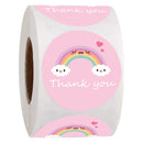 100-500 Pcs Round Cartoon Thank You Stickers Cute Sun Rainbow Clouds Sticker For Handmade Gift Decor Labels Kids Reward Stickers