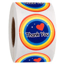 100-500 Pcs Round Cartoon Thank You Stickers Cute Sun Rainbow Clouds Sticker For Handmade Gift Decor Labels Kids Reward Stickers