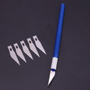 1PC Knife With 6 Blades Engraving Craft Non-slip Plastic Scalpel Hand Tool Cutter Carving Tools