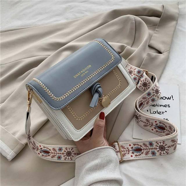 Contrast color Leather Crossbody Bags For Women 2021 Travel Handbag Fa