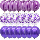 40 Pcs Blue Set Agate Marble Balloons Silver Confetti Balloon Wedding Valentine's Day Baby Shower Birthday Party Decorations