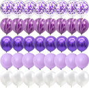 40 Pcs Blue Set Agate Marble Balloons Silver Confetti Balloon Wedding Valentine's Day Baby Shower Birthday Party Decorations