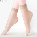 20pcs=10Pairs Summer Bamboo Female Short Socks Free Size Women Socks Tink Crystal Transparent Silk High Quality Socks Girl Ankle