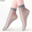 20pcs=10Pairs Summer Bamboo Female Short Socks Free Size Women Socks Tink Crystal Transparent Silk High Quality Socks Girl Ankle
