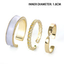 3pcs Hip Hop Punk Open Ring Men Women Jewelry Party Accessories Goth Ring Personality Three Finger Conjoined Chain New Trend