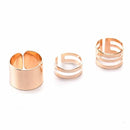 3pcs Hip Hop Punk Open Ring Men Women Jewelry Party Accessories Goth Ring Personality Three Finger Conjoined Chain New Trend