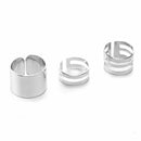 3pcs Hip Hop Punk Open Ring Men Women Jewelry Party Accessories Goth Ring Personality Three Finger Conjoined Chain New Trend