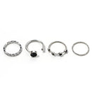 3pcs Hip Hop Punk Open Ring Men Women Jewelry Party Accessories Goth Ring Personality Three Finger Conjoined Chain New Trend