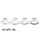 3pcs Hip Hop Punk Open Ring Men Women Jewelry Party Accessories Goth Ring Personality Three Finger Conjoined Chain New Trend