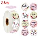 2.5cm 500pcs Stickers Roll Gift Scrapbooking Sealing Stickers Thank You Letter Design Birthday Wedding Present Decoration Labels